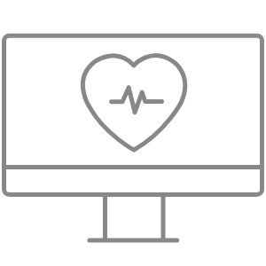 drawing of monitor with heart on the screen